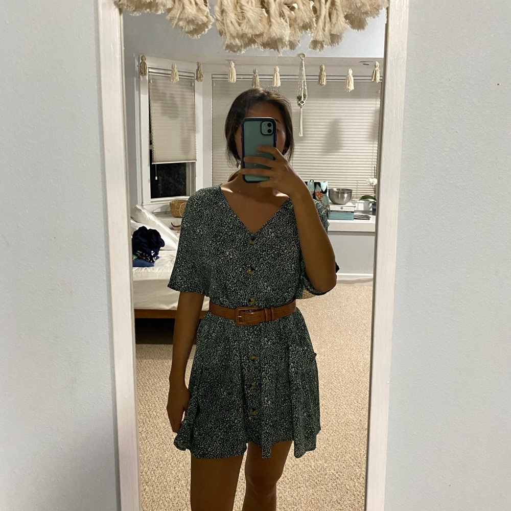 Princess Polly Green Floral Dress